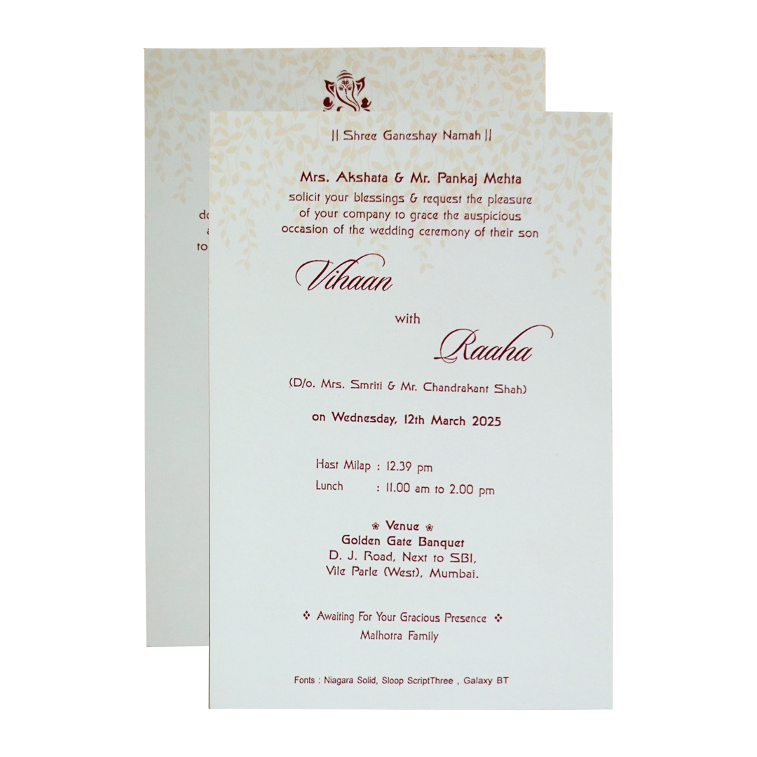 Red Padded Wedding Card-KRC30670