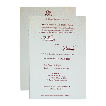 Red Padded Wedding Card-KRC30670