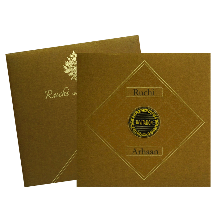Brown Pattern Wedding Invitation-King of Cards