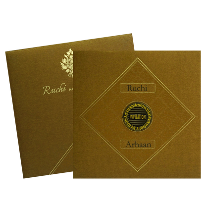 Brown Pattern Wedding Invitation-King of Cards