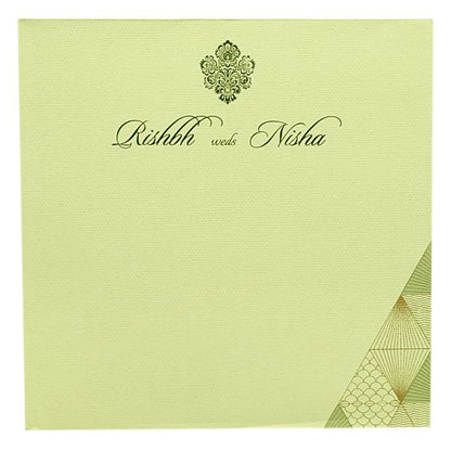 Green Geometric Design Invitation Card-King of Cards