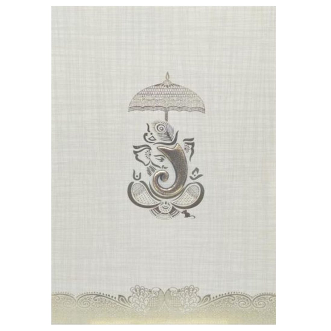 Grey Metallic Gold Foiling With Embossed Ganesha Trunk-KNCP25GG-King of Cards