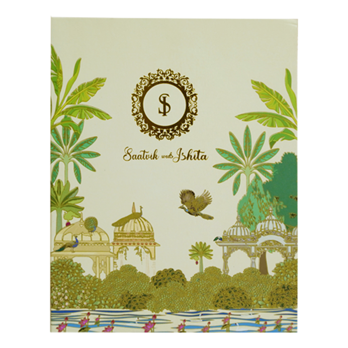 Cream Traditional Royal Marriage Card-King of Cards