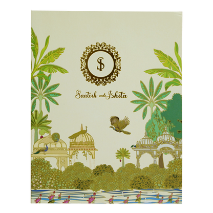 Cream Traditional Royal Marriage Card-King of Cards