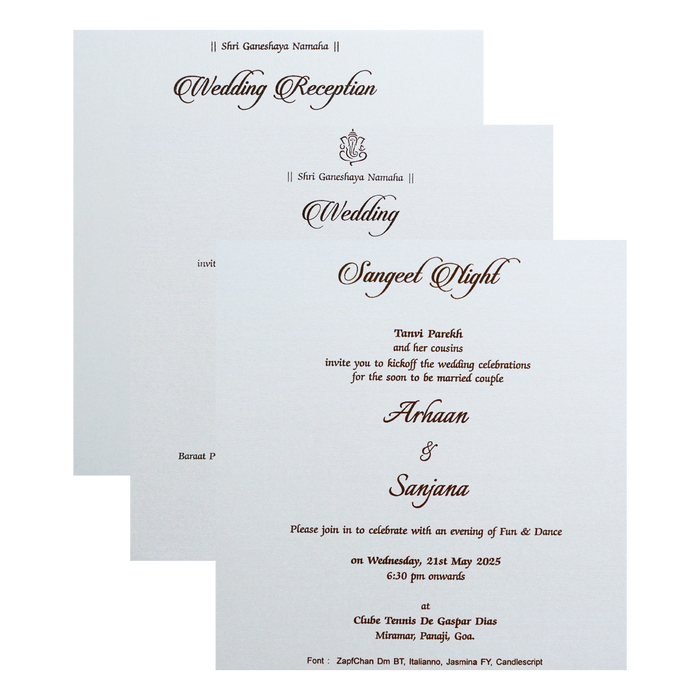 Creamy White Padded Invitation-King of Cards