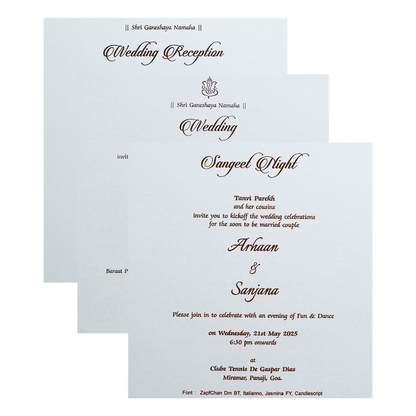 Creamy White Padded Invitation-King of Cards