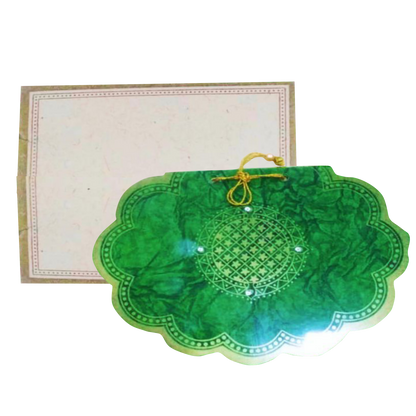 Check out the collection of Green hand made pesonal with gold foiling  invitation card at best price. &amp;