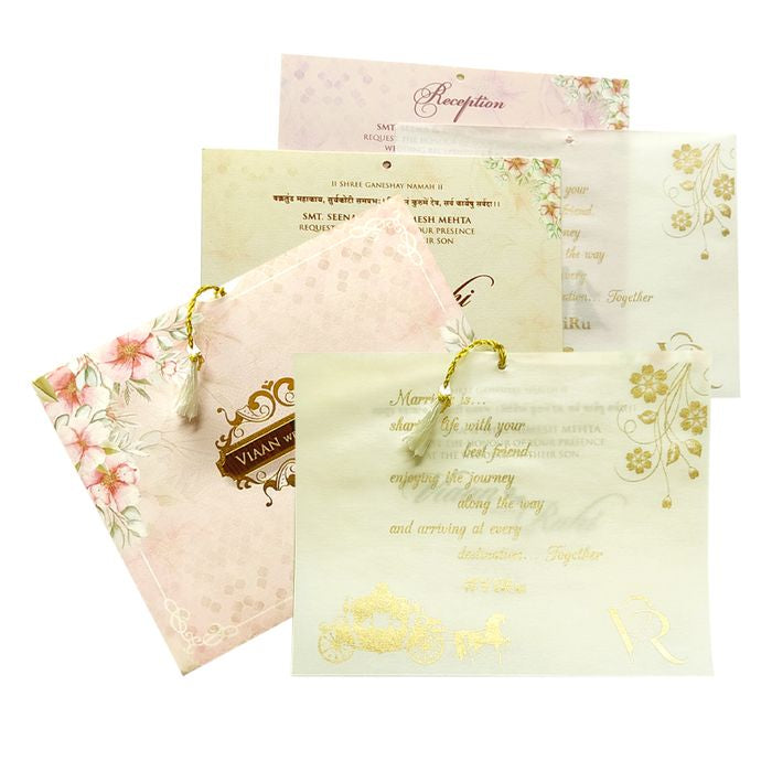 Light Pale Pink Tracing Sheet Invitation-King of Cards