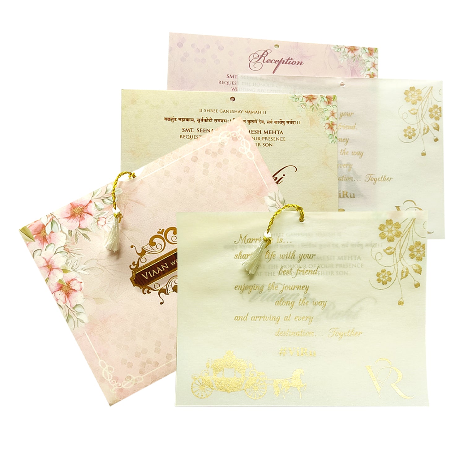 Light Pale Pink Tracing Sheet Invitation-King of Cards