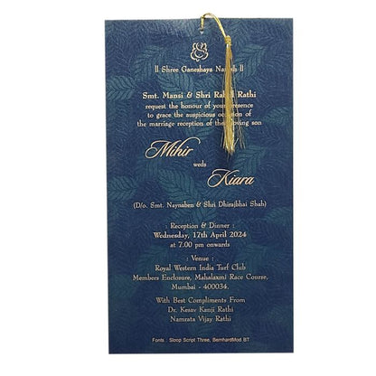 Dark Blue Single Sheet Invitation-King of Cards