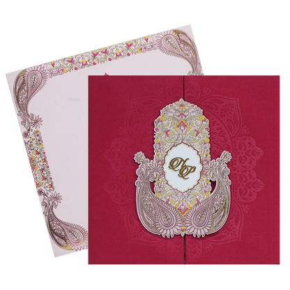 Red Soft Fabric Door Marriage Card Design-King of Cards