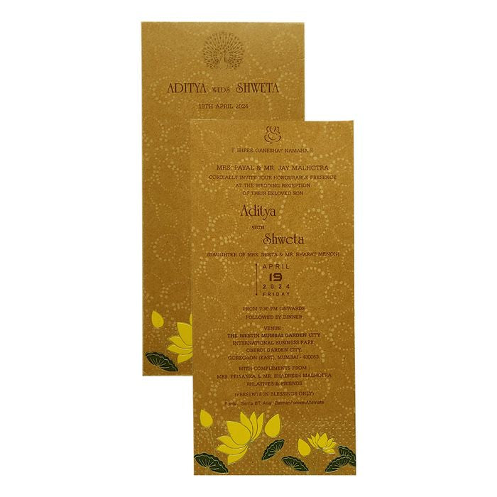 Brown Yellow Floral Single Sheet Invitation Card-King of Cards