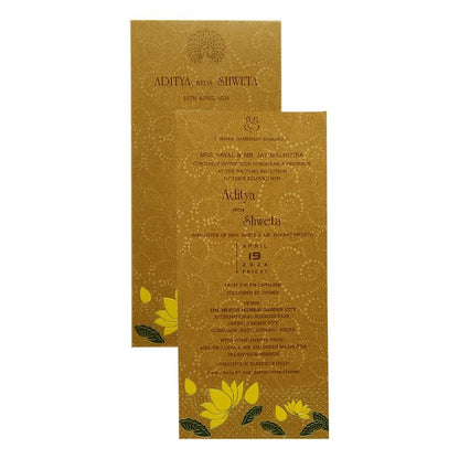 Brown Yellow Floral Single Sheet Invitation Card-King of Cards