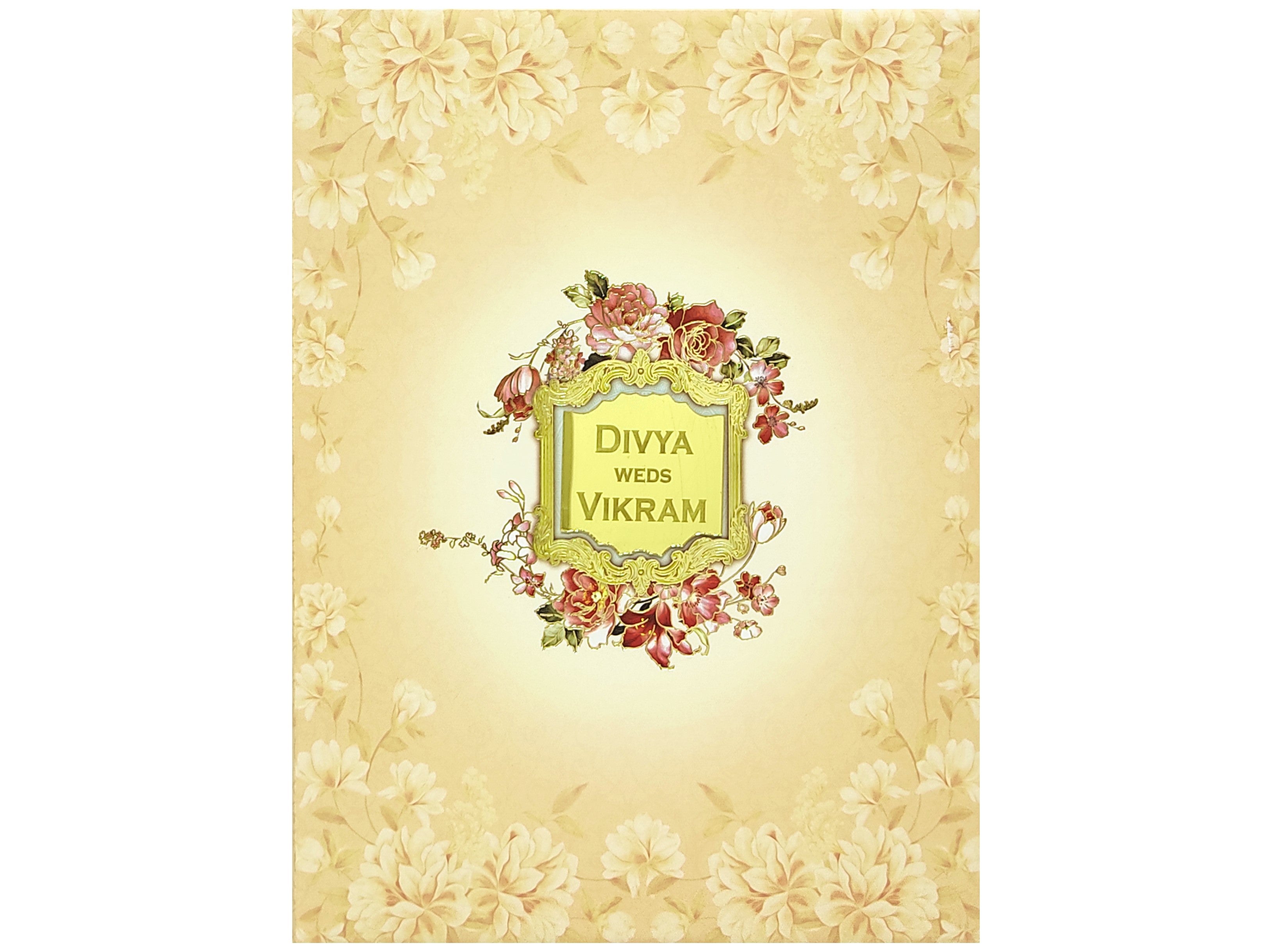 Pastel cream floral arch invitation card-KNPS8603P
