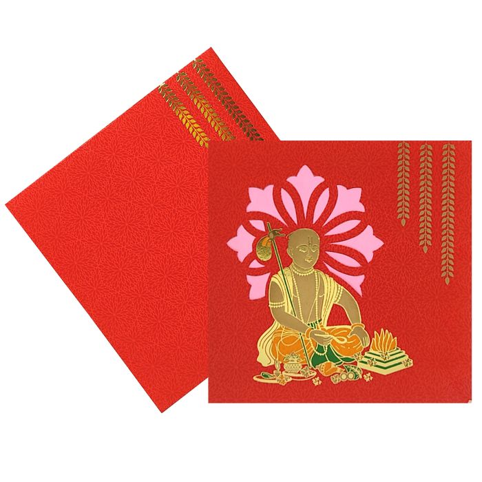 Red Threading Ceremony Invitation Card-King of Cards