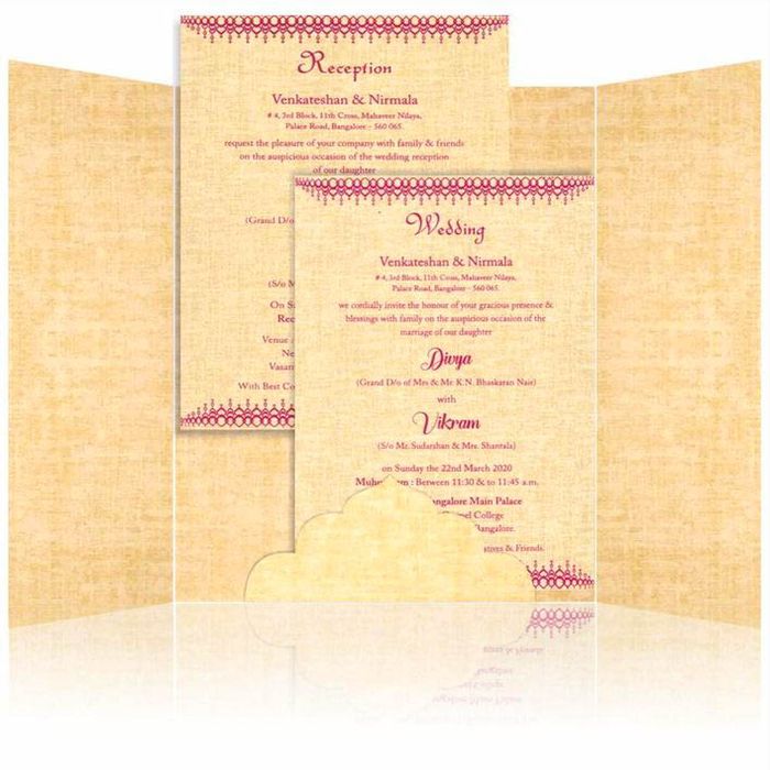 Brown Gold Designer Padded Invite With Name Plate-KNPS9513N-King of Cards
