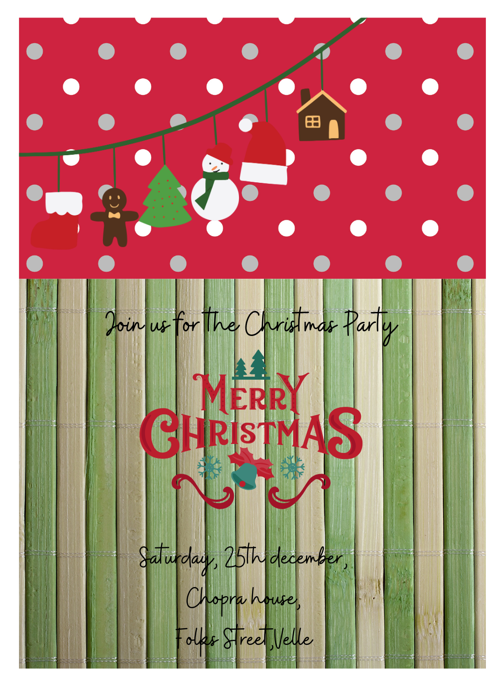Bamboo-tiful Christmas Invitation-King of Cards