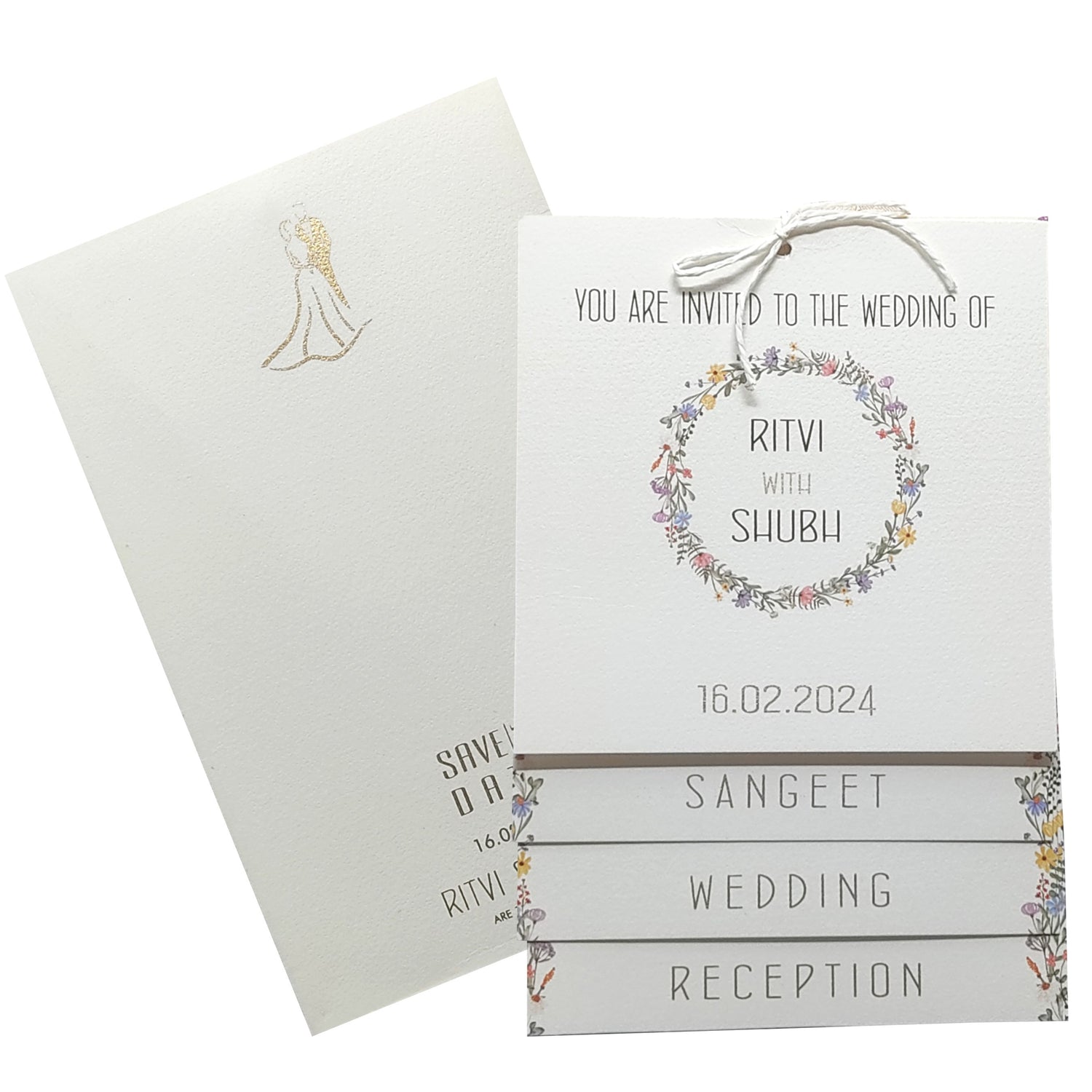 Grey Floral Design Invitation Card-KRC29370