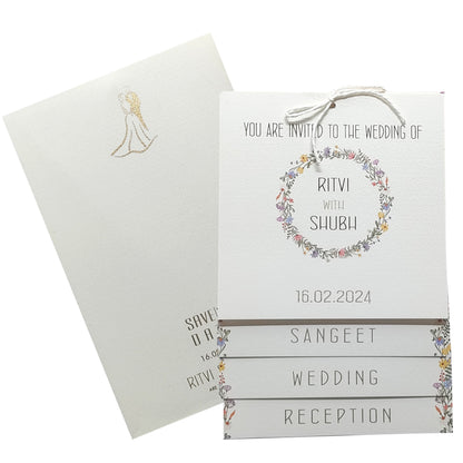 Grey Floral Design Invitation Card-KRC29370
