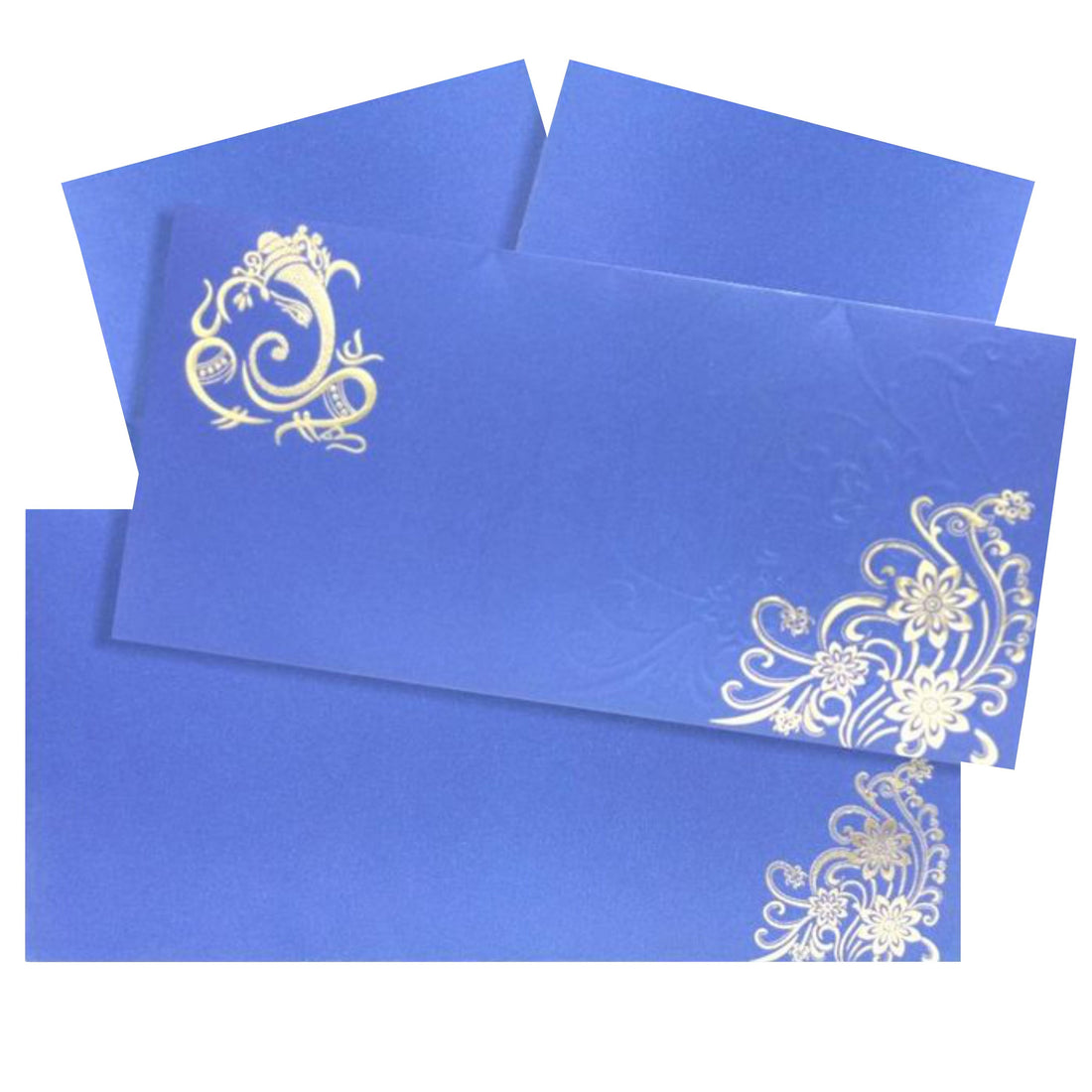 Alluring Blue Shading With Floral Theme Wedding Card - KNKS17BG