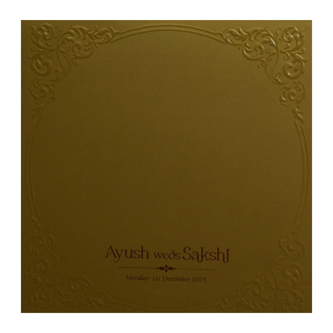 Golden MDF Marriage Card-KPR09280