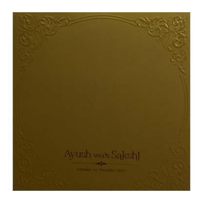 Golden MDF Marriage Card-KPR09280