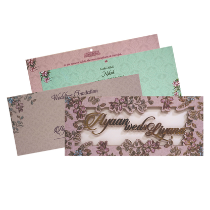 Light Apricot Pink MDF invitation-King of Cards