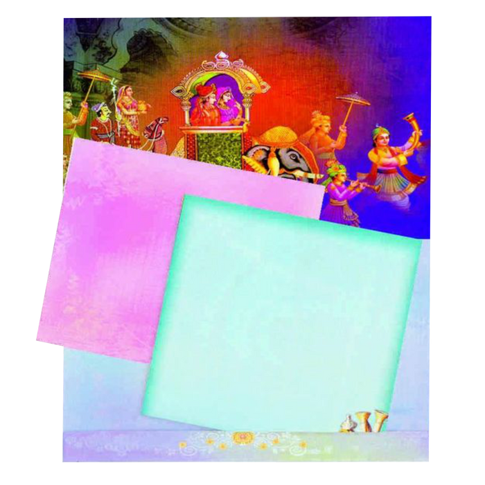 Invitation Card - Sparkling Multicolor Ganesha Wedding Card -  KNKZ0421-King of Cards