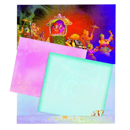 Invitation Card - Sparkling Multicolor Ganesha Wedding Card -  KNKZ0421-King of Cards