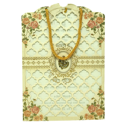 Pale Ivory Brown Laser Cut Invitation-KVN06340