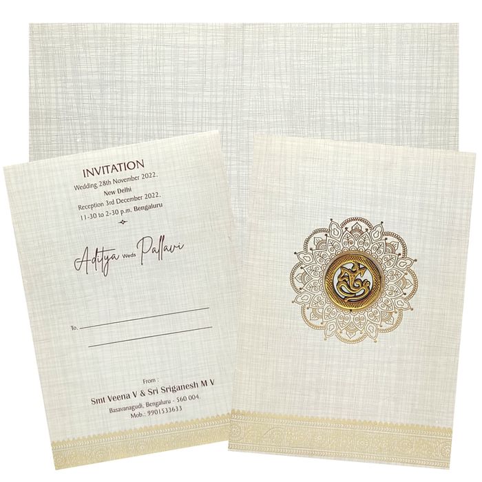 Grey Classic Met Rangoli Design With Ganesha-KNCM26GF-King of Cards