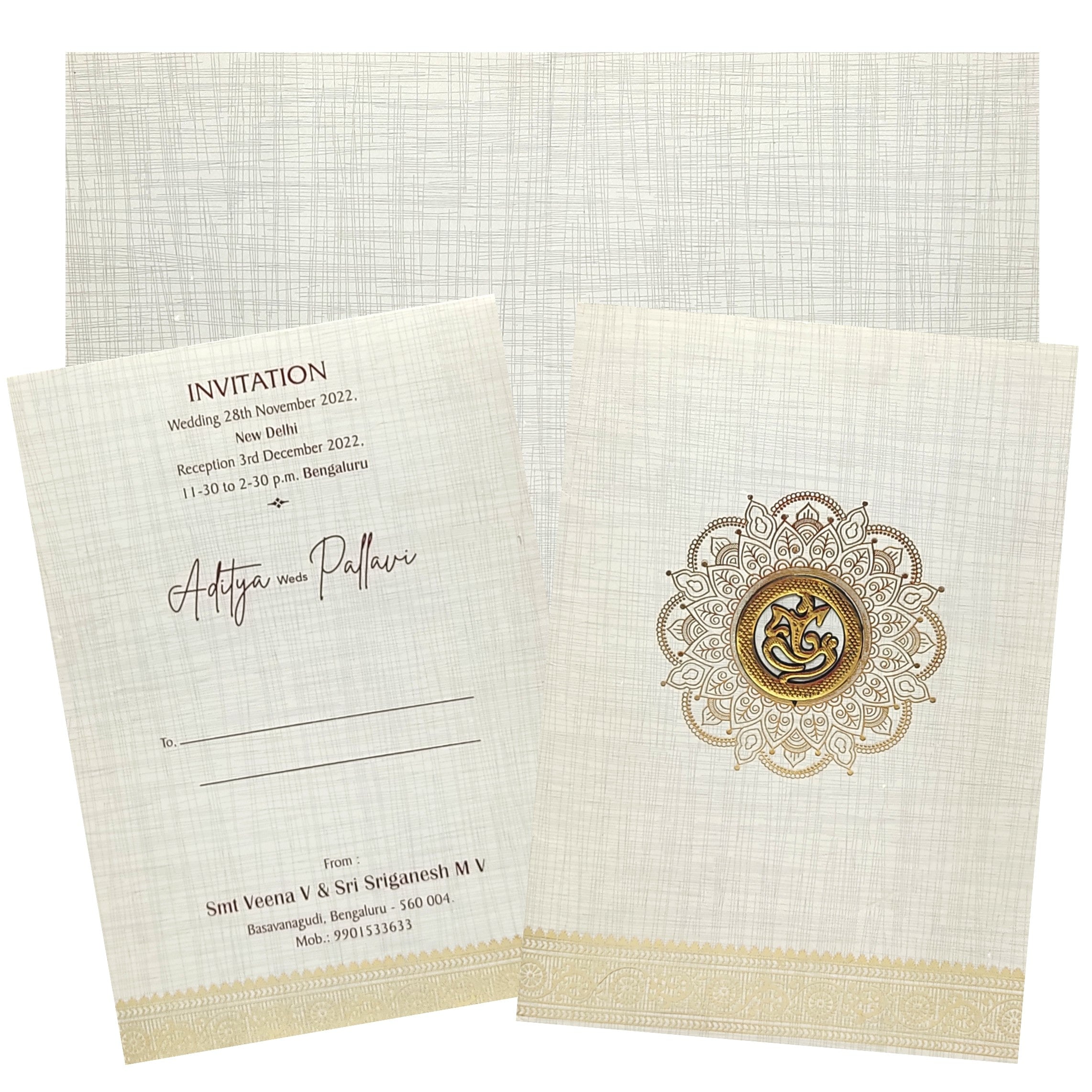 Grey Classic Met Rangoli Design With Ganesha-KNCM26GF-King of Cards