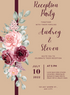 Beige Floral Reception Party Invitations-King of Cards