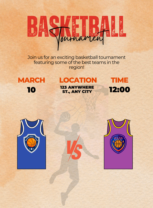 Beige Jersey basketball Invitation-King of Cards