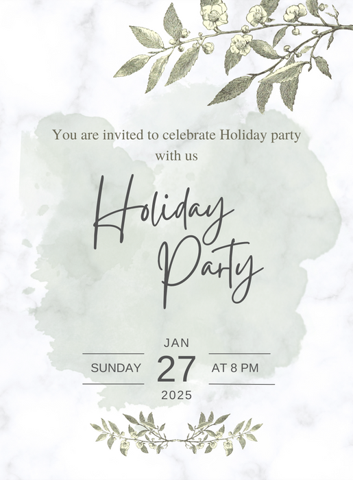 Beige Leaf holiday party Invitation-King of Cards