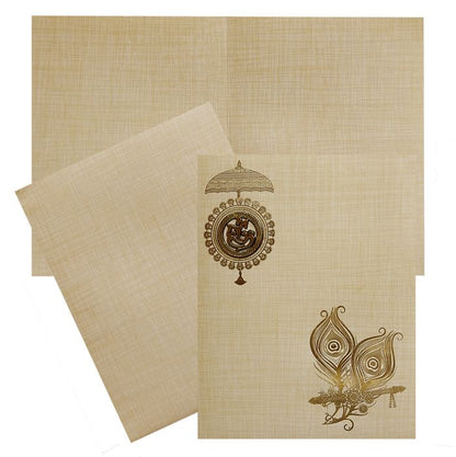 Sandal Jumbo Metallic Peacock Feather And Ganesha Sticker-KNK50151-King of Cards