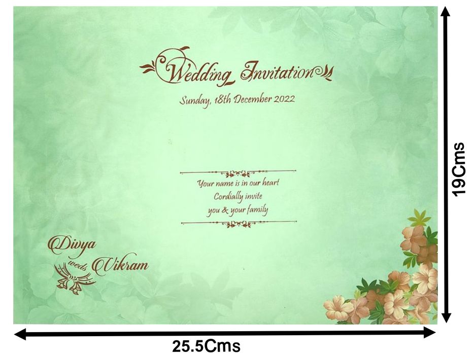 Green Padded Floral Design In Offset With Lamination-KNPO9902G-King of Cards