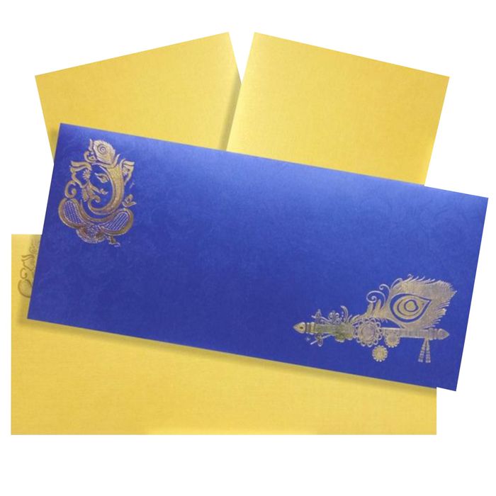 Blue Ganesha Invitation Card-King of Cards