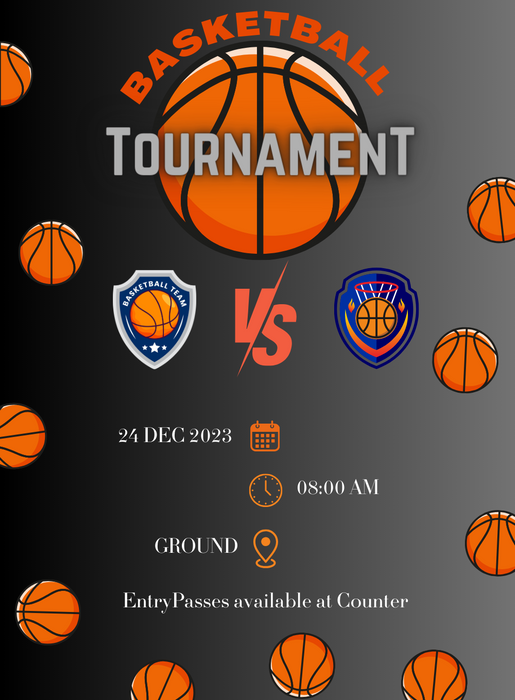 Black Balls basketball Invitation-King of Cards