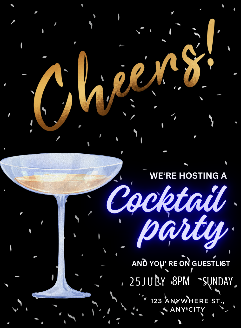 Black Bliss Cocktail Party Invitation-King of Cards