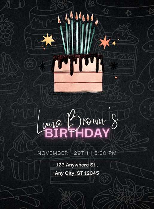 Black Candle Cake &amp; Sweets-AACAS009