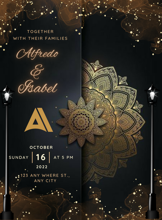 Black Care Premium Wedding Invitations-AAPWI016