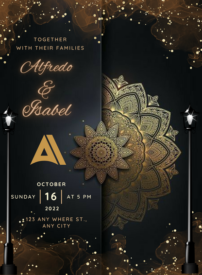 Black Care Premium Wedding Invitations-AAPWI016