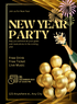 White Sparkle New Year Party Invitation-AANYI010