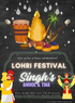 Black Fiery Lohri Celebration Invitation-AALCI006