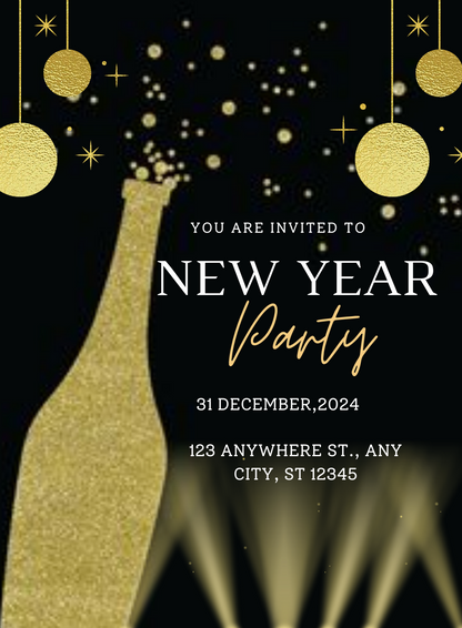 Black Glitter New year&