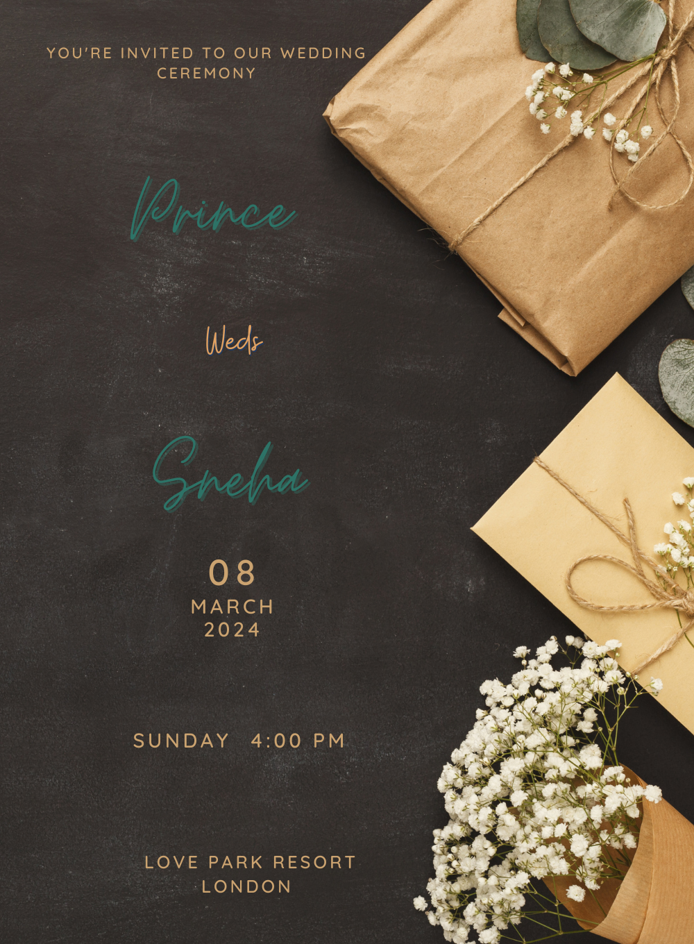 Black Knot Premium Wedding Invitation-AAPWI002