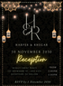 Black Lamp Reception Party Invitation-AARPI031