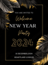 Blue Party New Year Eve Invitation-AANEW013