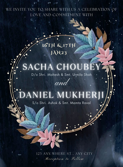 Black Love Bengali Wedding Invitations-AABWI016